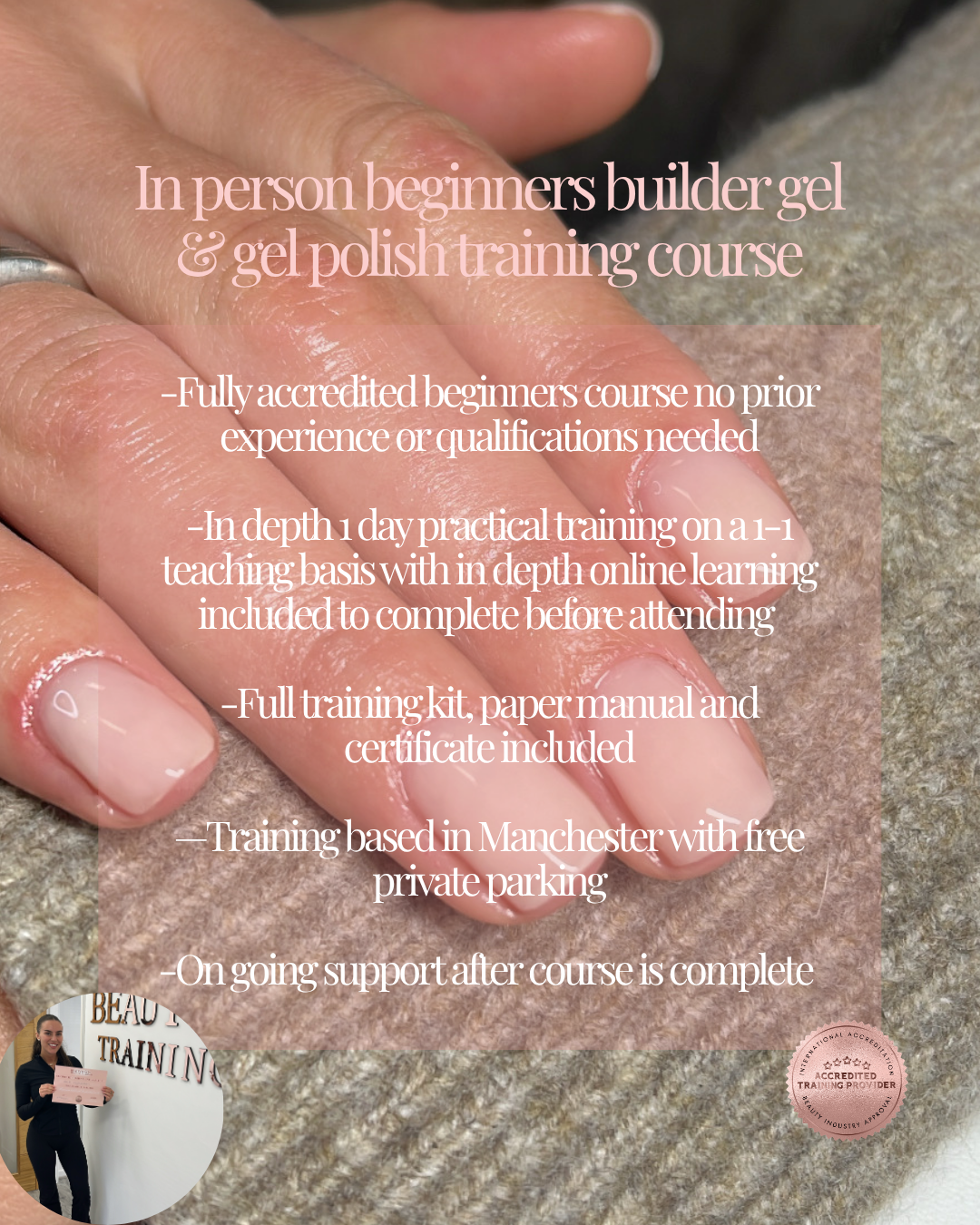 In person beginners builder gel & gel polish training course